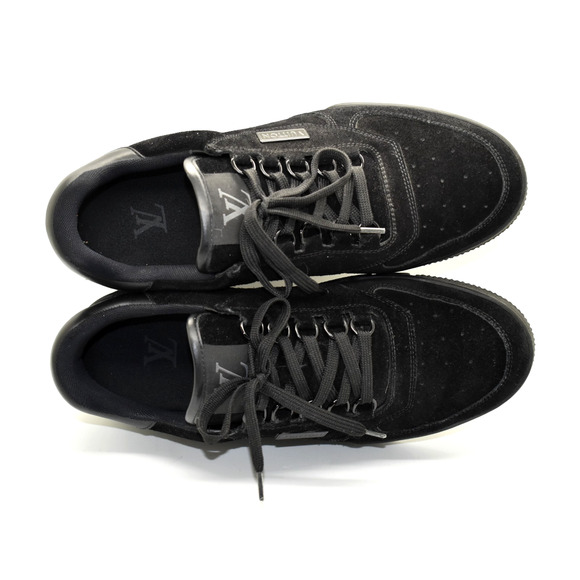 F0 Auth LOUIS VUITTON Black Suede & Leather LV Trainer Uniform Sneakers Size 6.5 main image 9